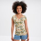 T-shirt col V droit manches courtes blanc femme à 5,99 € dans le catalogue La Halle