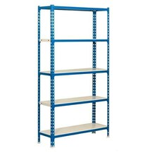 Simonrack Metall-Schwerlastregal Simonclick (L x B x H: 40 x 90 x 180 cm, Traglast: 180 kg/Boden, Anzahl Böden: 5 Stk., Stecken, Blau/Weiß) Angebot in Breuberg im aktuellen Prospekt bei BAUHAUS in Breuberg
