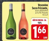 Secco Frizzante im Angebot bei EDEKA in Friedrichshafen Secco Frizzante Angebote von Vescovino bei EDEKA Friedrichshafen für 1,66 €