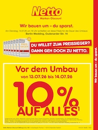 Netto Marken-Discount Prospekt für Berlin: "Vor dem Umbau 10% AUF ALLES", 2 Seiten, 13.07.2026 - 18.07.2026