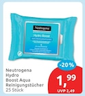 Hydro Boost Aqua Reinigungstücher von Neutrogena im aktuellen budni Prospekt für 1,99 €