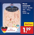 Wurst-Aufschnitt für 1,29 € bei Netto Marken-Discount im Angebot Wurst-Aufschnitt im aktuellen Netto Marken-Discount Prospekt