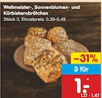 Weltmeister-, Sonnenblumen- und Kürbiskernbrötchen im Angebot bei Netto Marken-Discount in Aurich Weltmeister-, Sonnenblumen- und Kürbiskernbrötchen Angebote bei Netto Marken-Discount Aurich für 1,00 €
