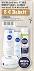 NIVEA und/oder NIVEA MEN Produkte im Wert von mind. 10 € kaufen und 3 € Rabatt erhalten. im Angebot bei E center in Frankfurt NIVEA und/oder NIVEA MEN Produkte im Wert von mind. 10 € kaufen und 3 € Rabatt erhalten. Angebote von NIVEA bei E center Frankfurt