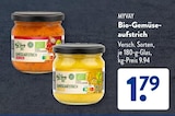 Bio-Gemüseaufstrich von MYVAY für 1,79 € bei ALDI SÜD im Angebot Bio-Gemüseaufstrich von MYVAY im aktuellen ALDI SÜD Prospekt