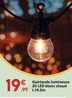 Guirlande lumineuse 20 LED blanc chaud en promo chez Maxi Bazar Guirlande lumineuse 20 LED blanc chaud dans le catalogue Maxi Bazar