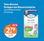 discreet Einlagen bei Blasenschwäche im V-Markt Prospekt zum Preis von 2,79 €
