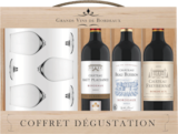 Coffret Dégustation grands vins de bordeaux - CAHTEAU HAUT PLAISANCE / CHATEAU BEAU BUISSON / CHATEAU FREYBERNAT en promo chez Carrefour Drancy à 28,95 €