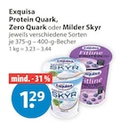 Protein Quark, Zero Quark oder Milder Skyr von Exquisa im aktuellen V-Markt Prospekt für 1,29 €