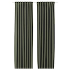 Aktuelles 2 Gardinenschals (verdunk.) dunkelgrün/mit Gardinenband 145x300 cm Angebot bei IKEA in Berlin ab 45,99 €