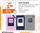 Eau de Parfum for her oder Eau de Toilette for him Angebote von ONE AVENUE bei Müller München für 3,99 €