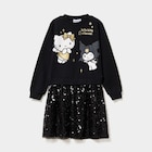 Robe effet 2-en-1 sequins Hello Kitty noir fille en promo chez La Halle Issy-les-Moulineaux à 12,99 €