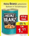 Beanz gebackene Bohnen in Tomatensauce im Angebot bei Zimmermann in Bremerhaven Beanz gebackene Bohnen in Tomatensauce Angebote von Heinz bei Zimmermann Bremerhaven für 1,11 €