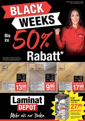 Aktueller LaminatDEPOT Baumarkt Prospekt in Dortmund und Umgebung, "Black Week - Bis 50% Rabatt" mit 8 Seiten, 31.10.2024 - 01.12.2024