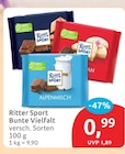 Bunte Vielfalt im Angebot bei budni in Lüneburg Bunte Vielfalt Angebote von Ritter Sport bei budni Lüneburg für 0,99 €