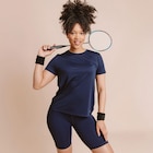 Short cycliste de sport taille haute bleu marine femme en promo chez La Halle Short cycliste de sport taille haute bleu marine femme dans le catalogue La Halle