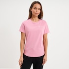 T-shirt manches courtes coton Champion rose femme en promo chez La Halle Besançon à 24,99 €