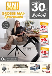 Aktueller Uni Polster Prospekt mit Möbel, "GROSSE MAI-Sparwoche", Seite 1