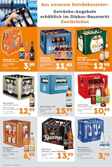 Bier im Globus-Baumarkt Prospekt "Immer eine Idee besser" mit 11 Seiten (Pirmasens)