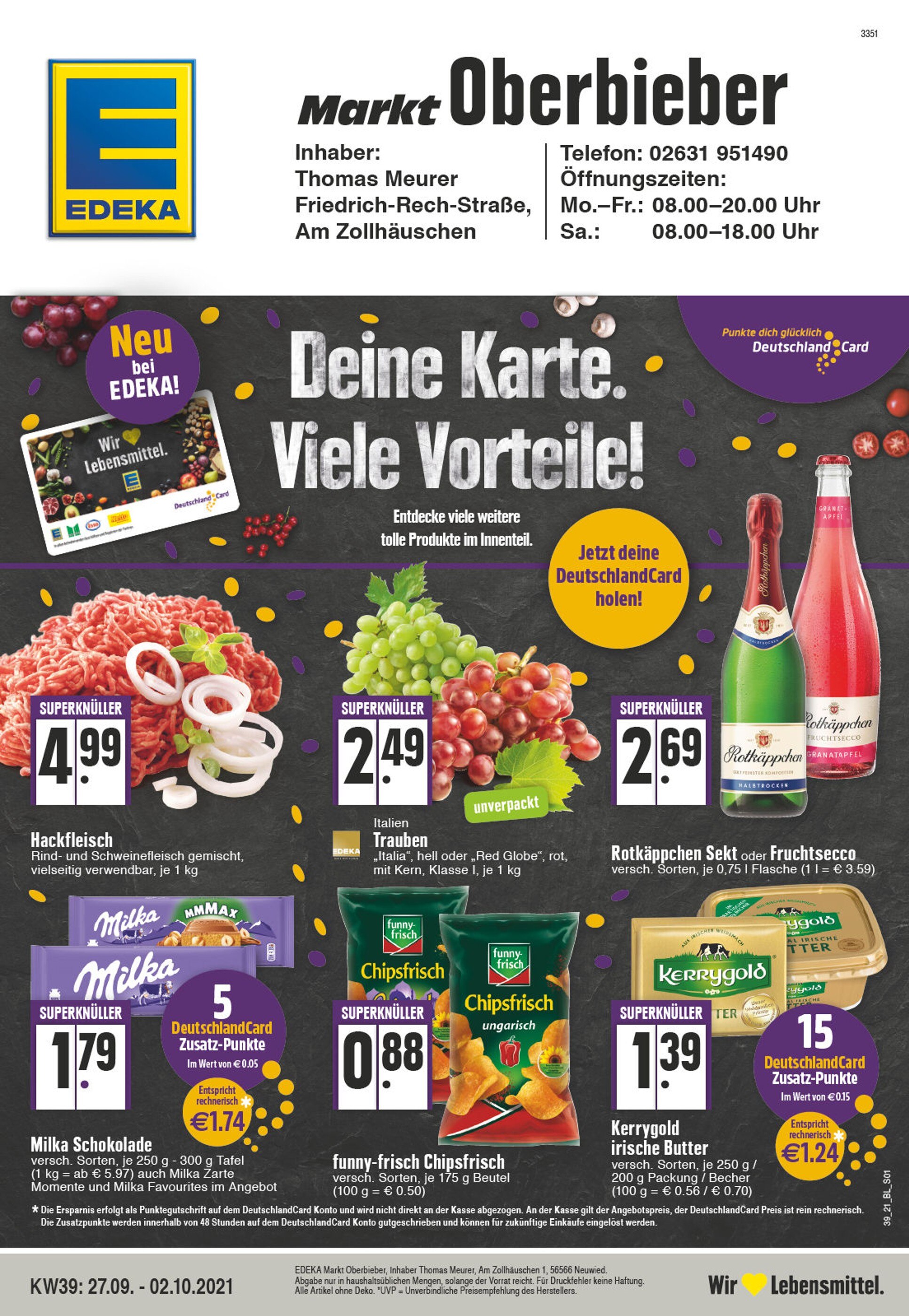 EDEKA Prospekt für Neuwied mit 32 Seiten EDEKA Prospekt für Neuwied: "Aktuelle Angebote", 32 Seiten, 27.09.2021 - 02.10.2021