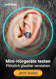 audibene Prospekt "Mini-Hörgeräte testen", 1 Seite, 10.06.2025 - 10.06.2025 Aktueller audibene Prospekt, "Mini-Hörgeräte testen", mit Angeboten der Woche, gültig von 10.06.2025 bis 10.06.2025