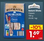 Sticks im Netto Marken-Discount Prospekt Salami Sticks Classic von Hofmaier im aktuellen Netto Marken-Discount Prospekt für 1,69 €