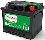 Starterbatterie von hagebau für 59,99 € bei Hagebaumarkt im Angebot Starterbatterie von hagebau im aktuellen Hagebaumarkt Prospekt