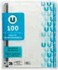 100 pochettes perforées - U en promo chez Super U Bourges à 2,63 €