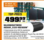 Aktuelles BALKONKRAFTWERK ABSAAR „FLEXI 400/800W“ Angebot bei OBI in Mannheim ab 499,99 €