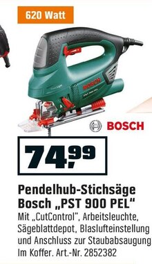 OBI Bexbach - Pendelhub-Stichsäge „PST 900 PEL“ Pendelhub-Stichsäge „PST 900 PEL“ Angebot bei OBI Bexbach im Prospekt "VOLLE KRAFT UND RAUS!"