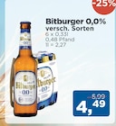 0,0% im Angebot bei Zisch in Emden 0,0% Angebote von Bitburger bei Zisch Emden für 4,49 €
