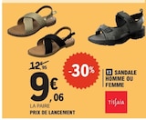 Sandale homme ou femme - TISSAIA en promo chez E.Leclerc Le Havre à 9,06 €