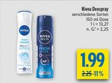 Deospray Fresh Natural im Angebot bei diska in Chemnitz Deospray Fresh Natural Angebote von Nivea bei diska Chemnitz für 1,99 €