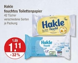 feuchtes Toilettenpapier im V-Markt Prospekt feuchtes Toilettenpapier von Hakle im aktuellen V-Markt Prospekt für 1,11 €