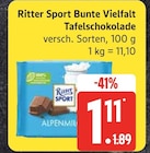 Bunte Vielfalt Tafelschokolade Angebote von Ritter Sport bei EDEKA Seevetal für 1,11 €