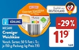 Cremiger Weichkäse von Milsani im aktuellen ALDI SÜD Prospekt für 1,19 €