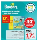 Couches duo pack - PAMPERS - Super U à Perpignan Couches duo pack - PAMPERS en promo chez Super U Perpignan à 17,97 €