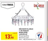 Séchoir pliable + 30 pinces bimatière - Laguelle - Intermarché à Nîmes Séchoir pliable + 30 pinces bimatière - Laguelle en promo chez Intermarché Nîmes à 13,90 €