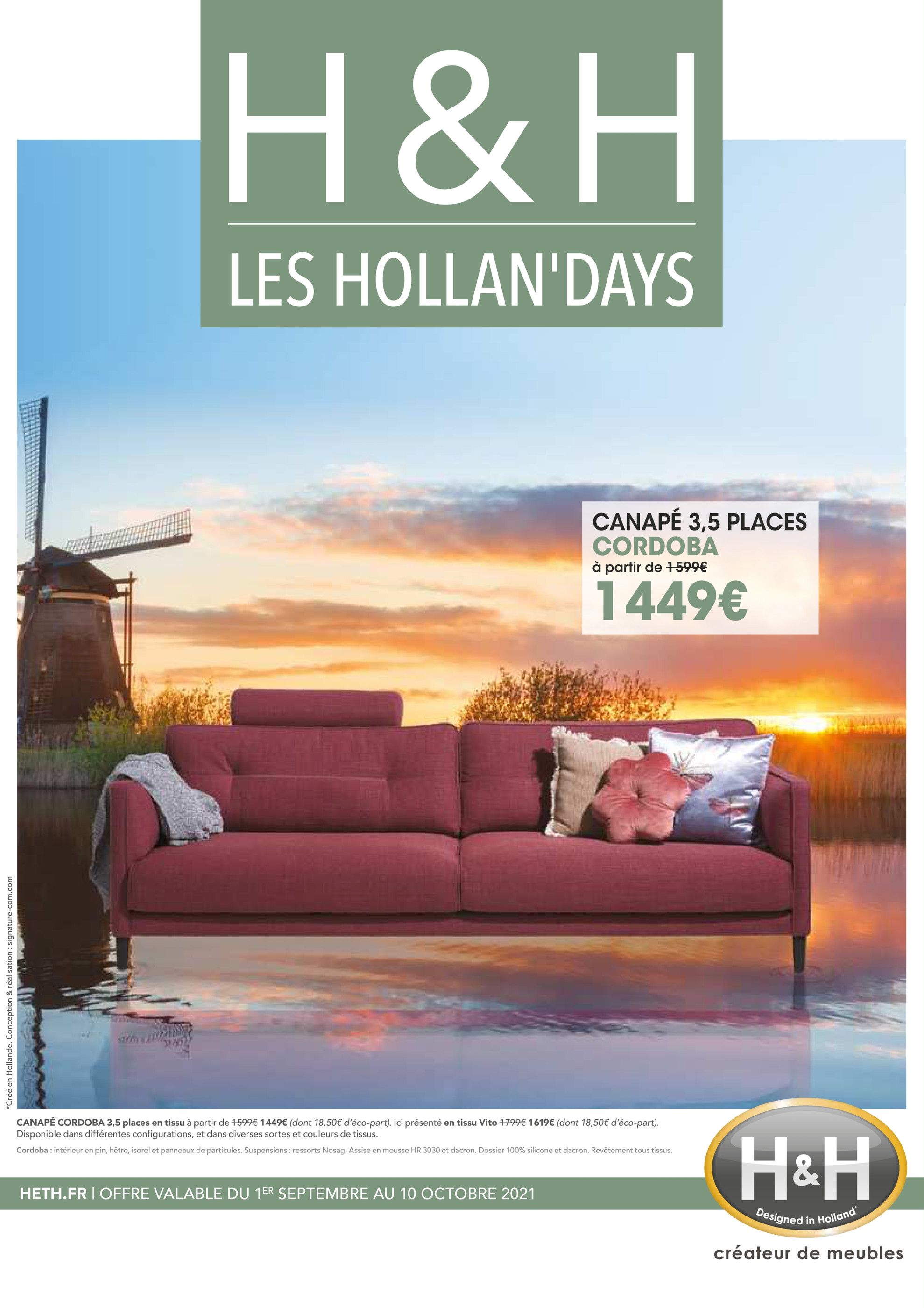 Catalogue H&H à Suresnes, avec 8 pages Prospectus H&H à Suresnes, "Les Hollan'Days", 8 pages, 01/09/2021 - 10/10/2021