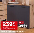 Buffet 3 portes / 4 tiroirs en promo à 239,99 € chez But Buffet 3 portes / 4 tiroirs dans le catalogue But