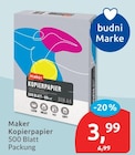 Kopierpapier von Maker für 3,99 € bei budni im Angebot Kopierpapier von Maker im aktuellen budni Prospekt