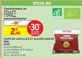 Chips de lentilles et algues saveur BBQ - Nuri - Intermarché à Pontivy Chips de lentilles et algues saveur BBQ - Nuri en promo chez Intermarché Pontivy à 2,02 €