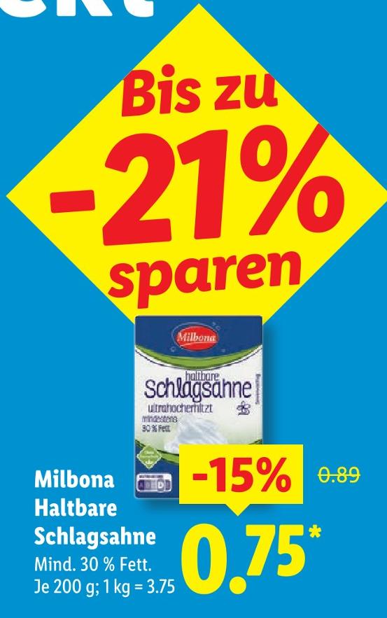 Haltbare Schlagsahne