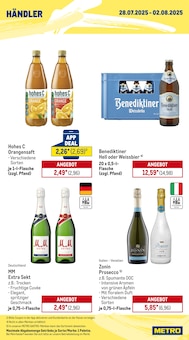 Bier im METRO Prospekt "Wochenangebote Händler + Monats-Mix Juli" mit 25 Seiten (Düren)