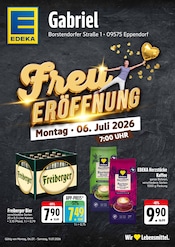 EDEKA Supermarkt Prospekt der aktuellen Woche mit 4 Seiten, gültig von 06.07.2026 bis 11.07.2026, in Brand-Erbisdorf und Umgebung Aktueller EDEKA Supermarkt Prospekt in Brand-Erbisdorf und Umgebung, "Aktuelle Angebote" mit 4 Seiten, 06.07.2026 - 11.07.2026