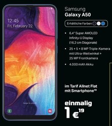 Smartphone Galaxy A50 bei Telekom Partner Tönisvorst in Nettetal Smartphone Galaxy A50 im Angebot bei Telekom Partner Tönisvorst Nettetal für 1,00 €