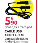 Mr.Bricolage Antibes - Promo Cable USB 4 en 1 Promo Cable USB 4 en 1 à 5,90 € dans le catalogue Mr.Bricolage à Antibes