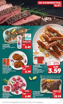 Steak Angebot im Kaufland Prospekt, gültig von 16.07.2026 bis 22.07.2026 Steak Angebot im aktuellen Kaufland Prospekt auf Seite 27