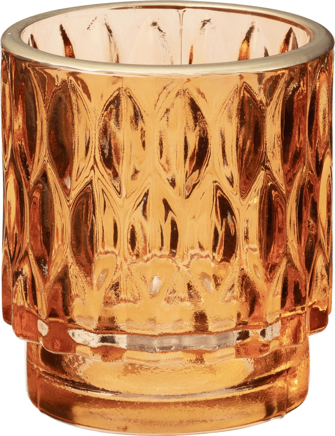 dm-drogerie markt Göhl - Glaskerzenhalter mit goldenem Rand Elypse orange Glaskerzenhalter mit goldenem Rand Elypse orange Angebot bei dm-drogerie markt Göhl im Prospekt Aktuelle Angebote