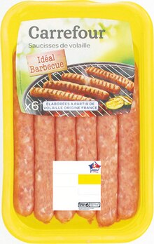 Carrefour Market Le Mans - Saucisses ou merguez de volaille Promo Saucisses ou merguez de volaille dans le catalogue Carrefour Market "Maintenant et moins cher !" à Le Mans